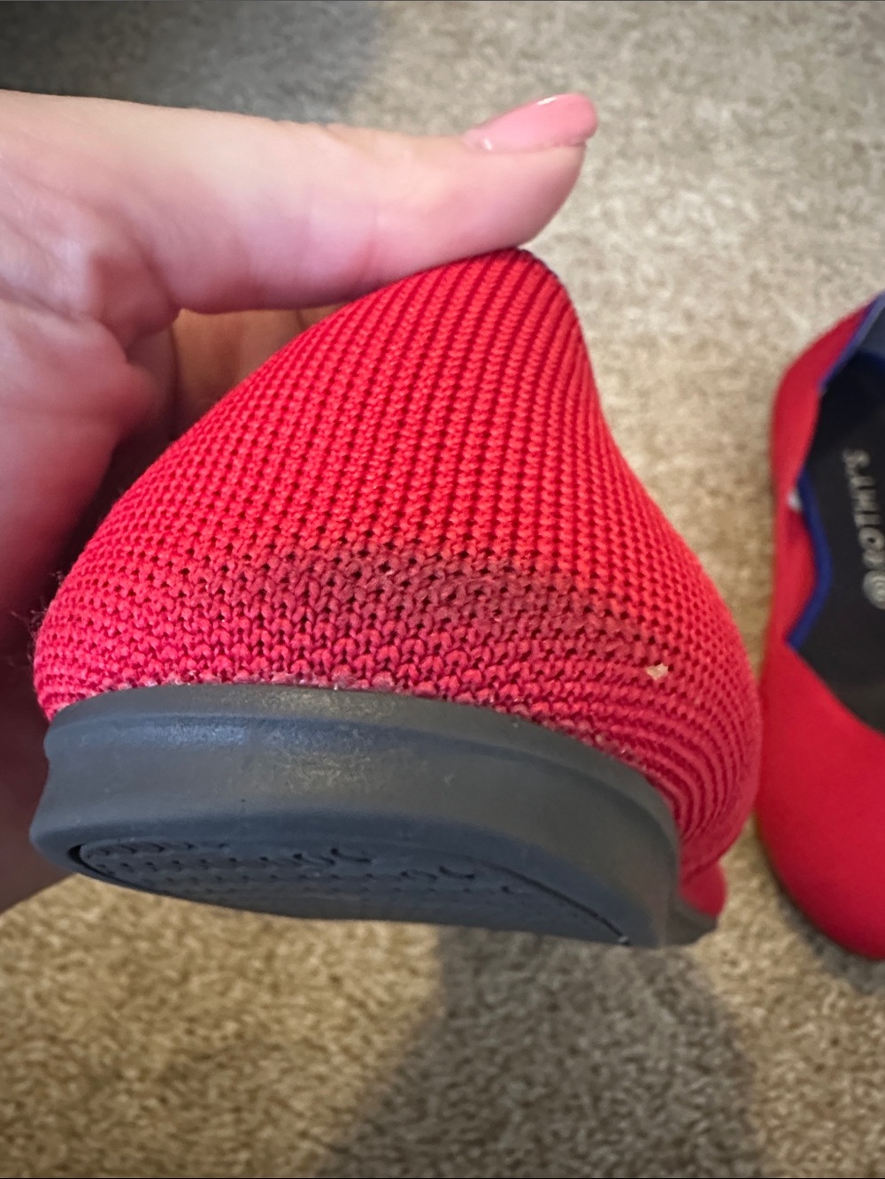 Rothy’s Red Round toe Flat - Picture 2 of 2